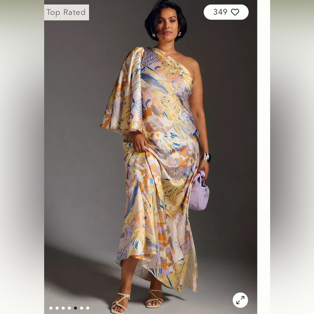 Miranda Wirth one shoulder satin dress size M MEDIUM